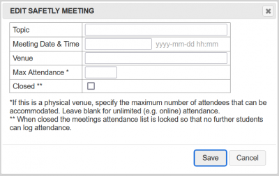 Adding details to create a new safety meeting record